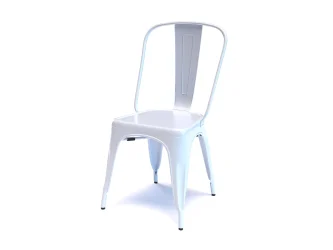bílá kovová židle