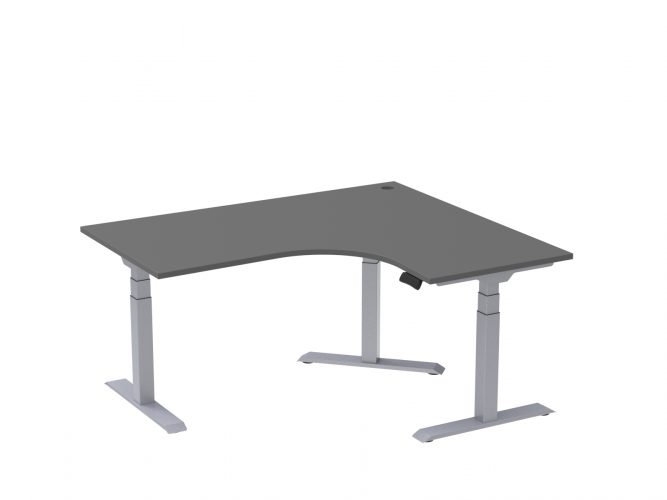 Elektrický stůl, tvar-L, pravý, 160 x 140 cm