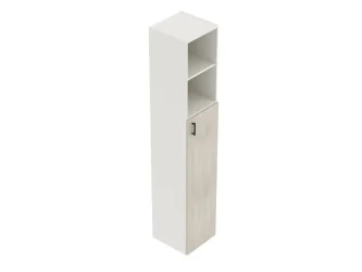 šířka 40 cm, 5 polic, výška na 6 pořadačů, dvířka plná na výšku 4 pořadačů