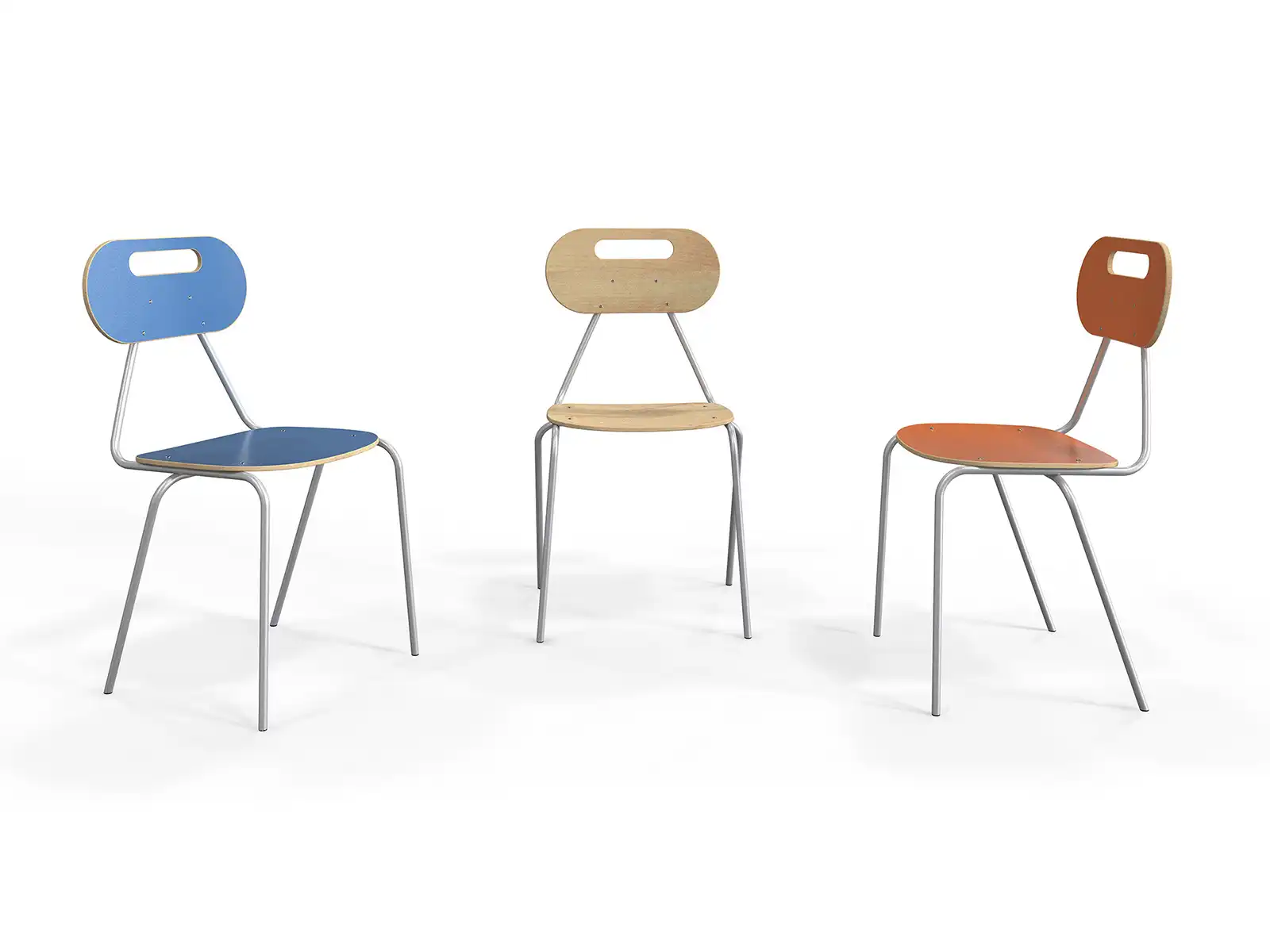 židle s ocelovou konstrukcí