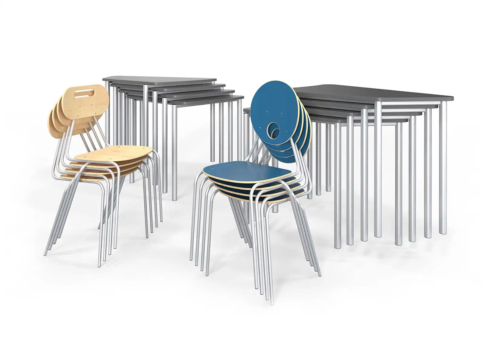 židle s ocelovou konstrukcí