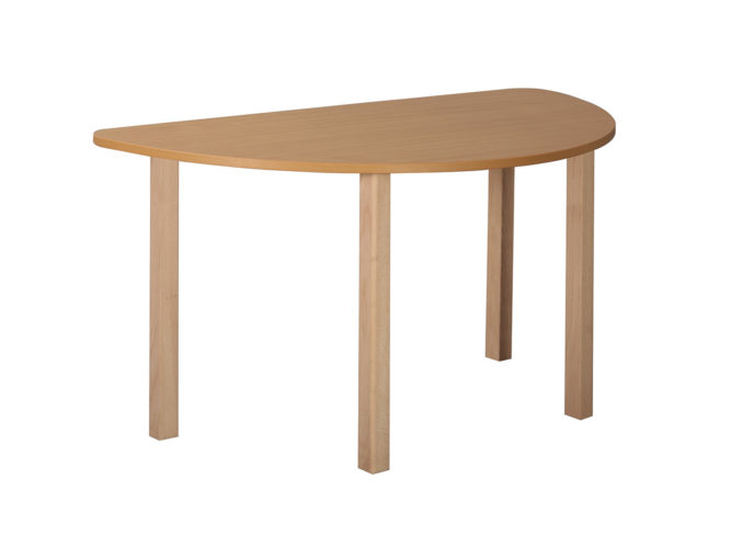 Pohádkový půlkruhový stůl s dřevěnou konstrukcí
