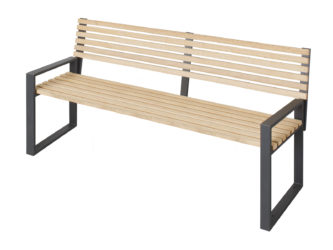 Cube trojmístná lavička s opěradlem a područkami