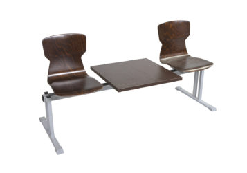 Soliwood dvojmístná řadová židle (lavička) se stolkem