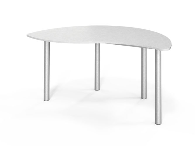 půlkruhový stůl, nastavitelný, laminovaný