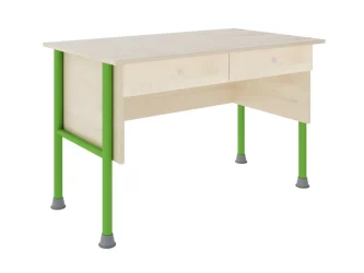 2 zásuvky, laminovaná deska stolu, ostré hrany